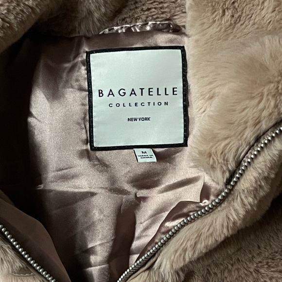 Bagatelle Plush Faux Fur Coat in Beige - Picture 2 of 3